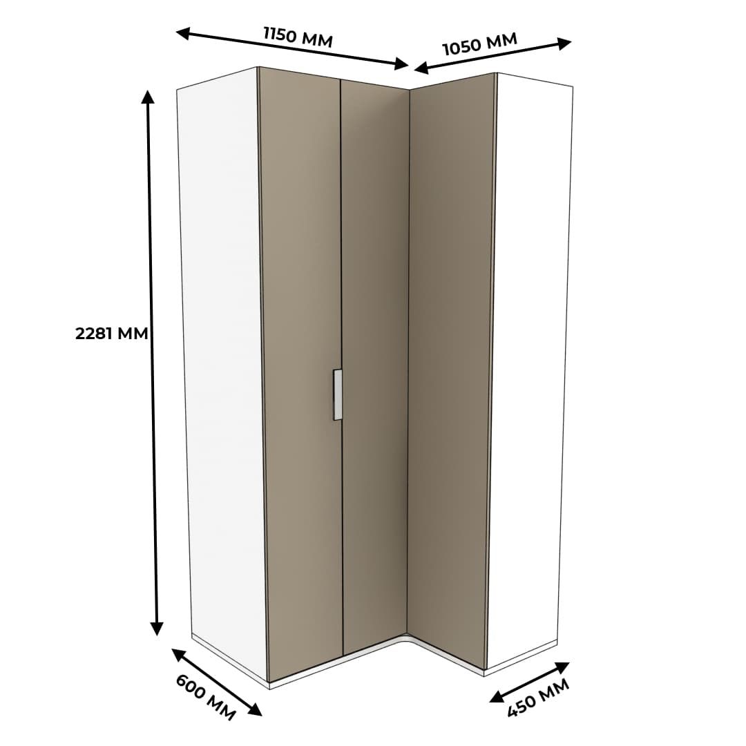 Шкаф угловой со складной дверью Т-209 L/R
