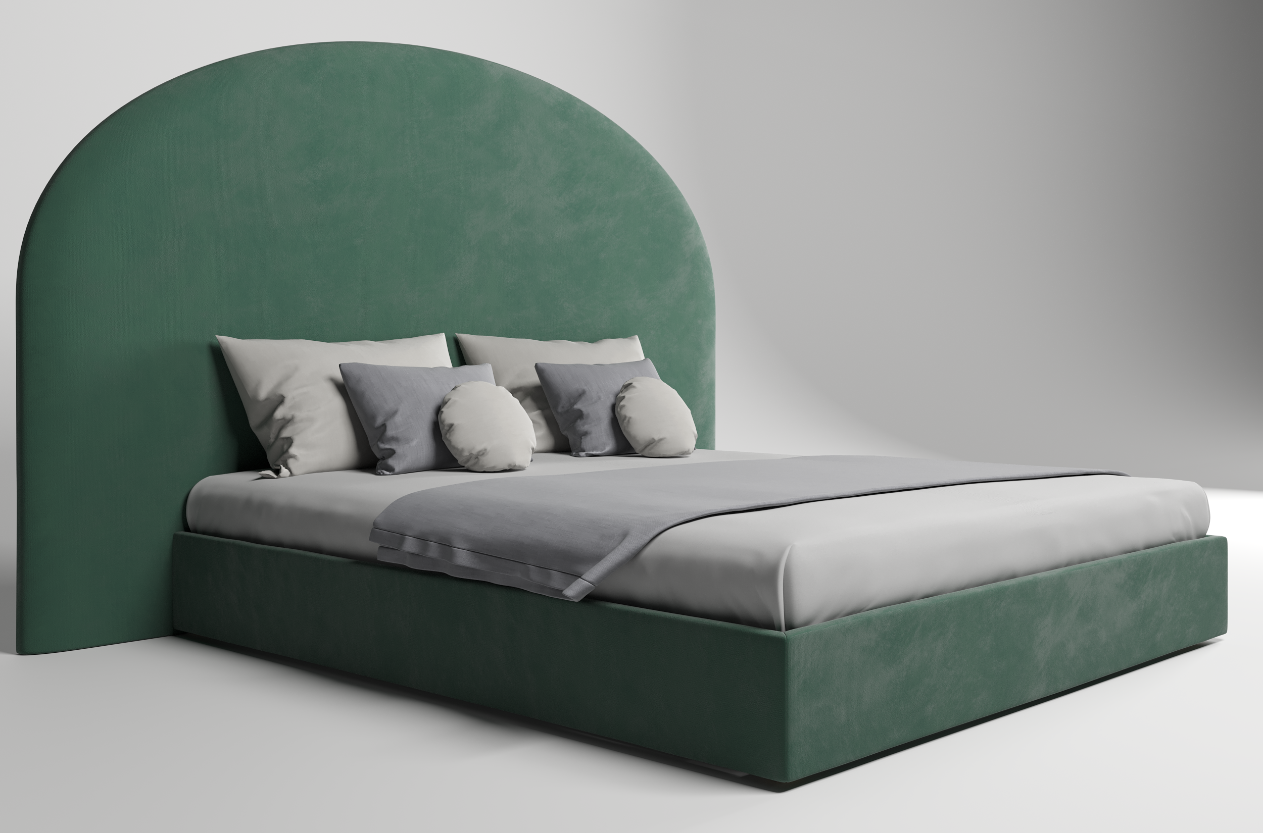 Мягкая кровать Аура, NEO 23 (зеленый), 180х200