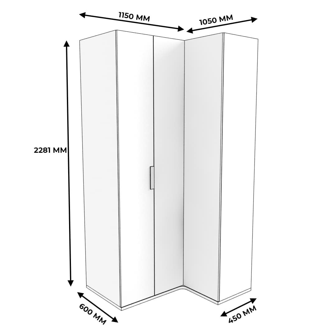 Шкаф угловой со складной дверью Т-209 L/R 