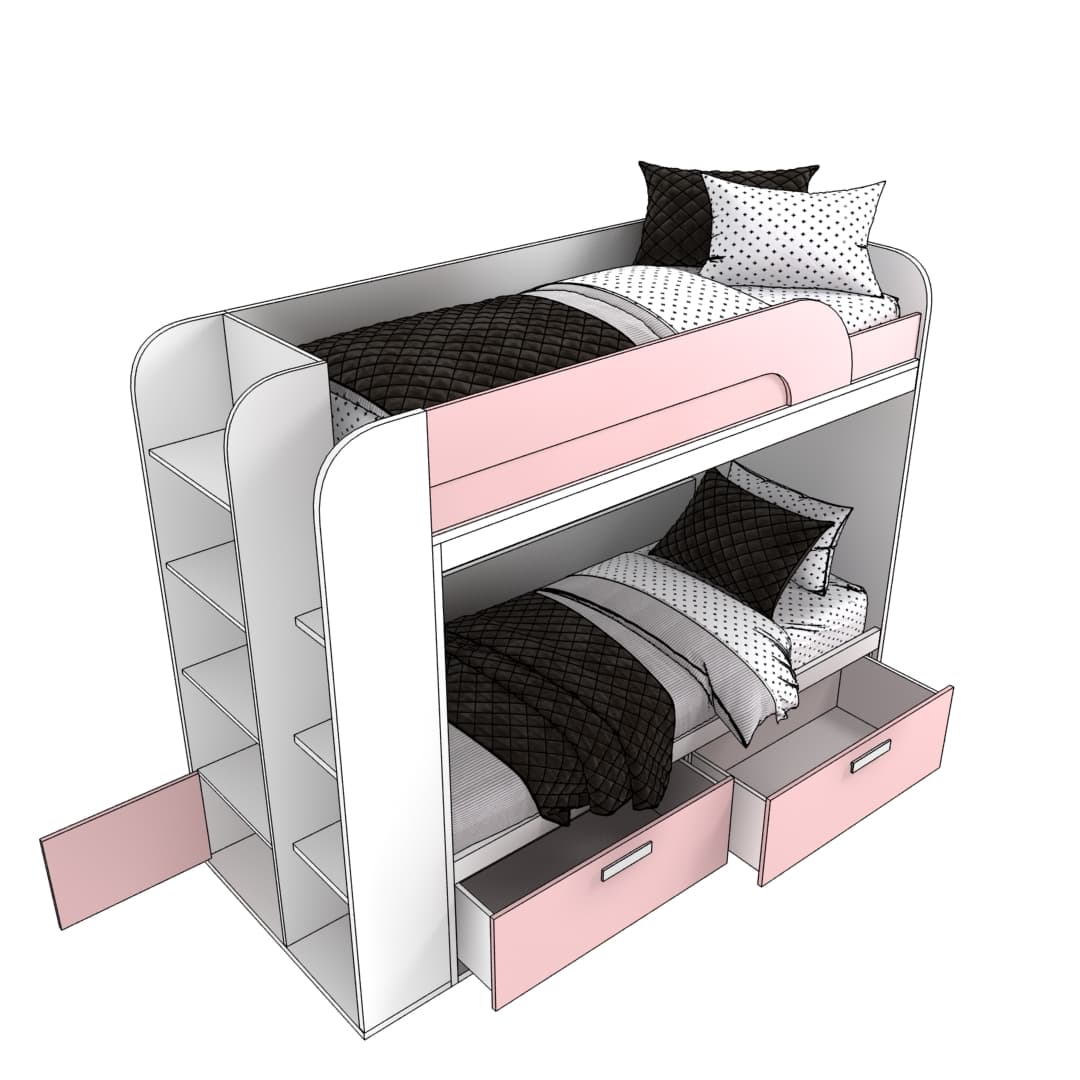 Кровать двухъярусная Т906, 90х190 L/R