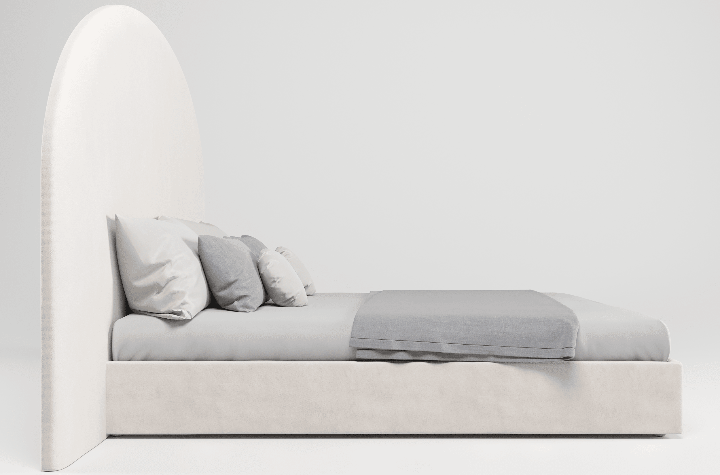 Мягкая кровать Аура, NEO 01 (светло-бежевый), 160x200