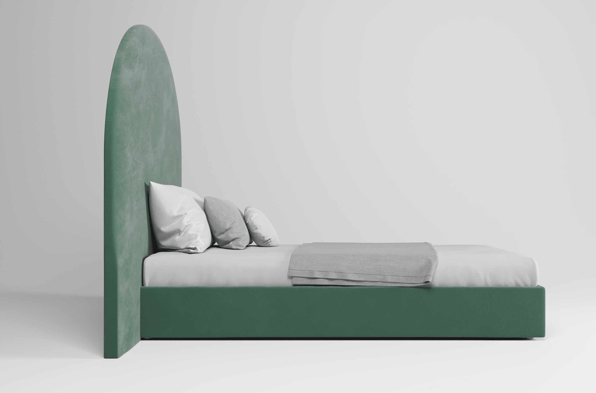 Мягкая детская кровать Аура, NEO 23 (зеленый), 90х200 