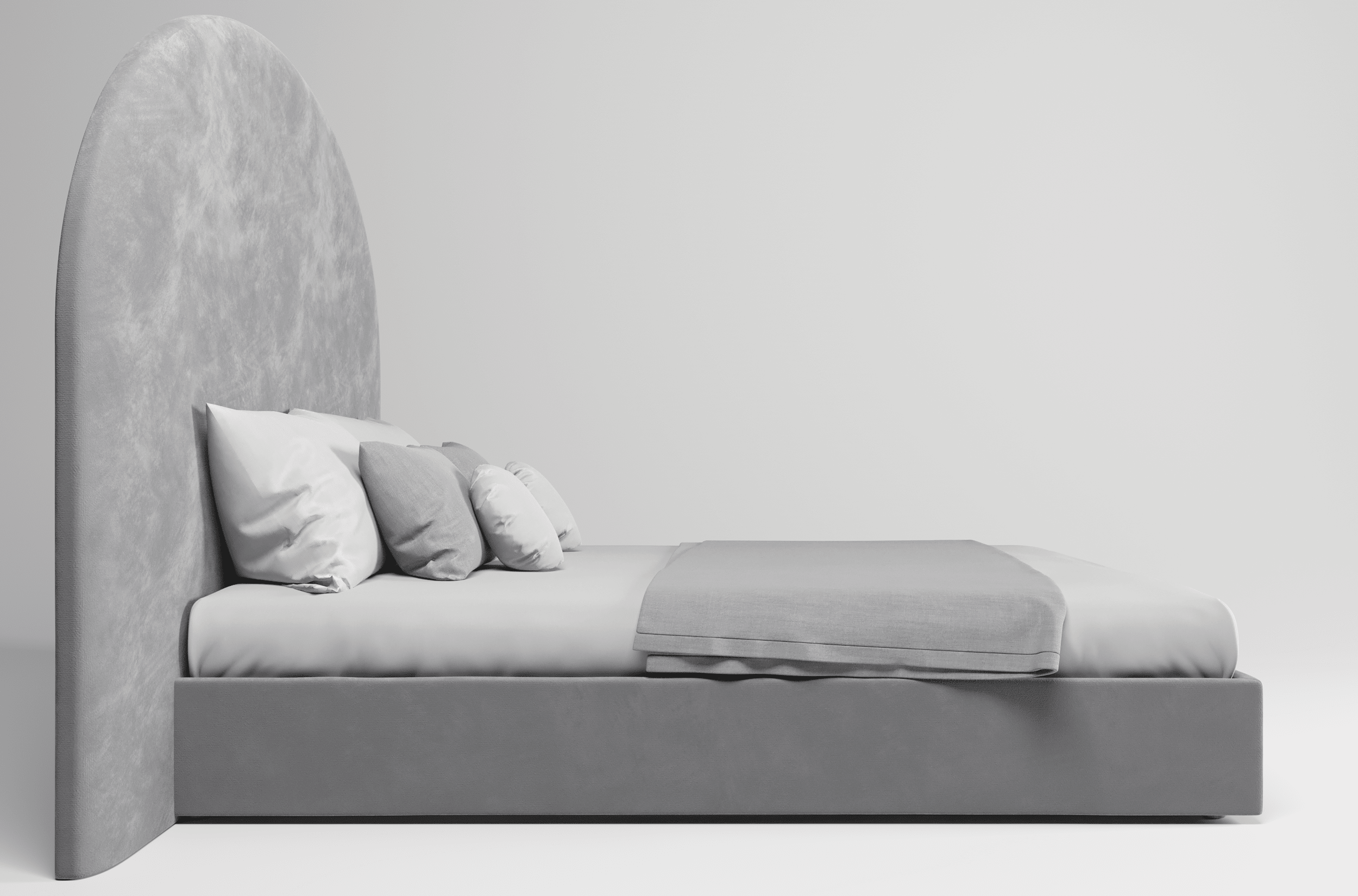 Мягкая кровать Аура, NEO 25 (серый), 180х200