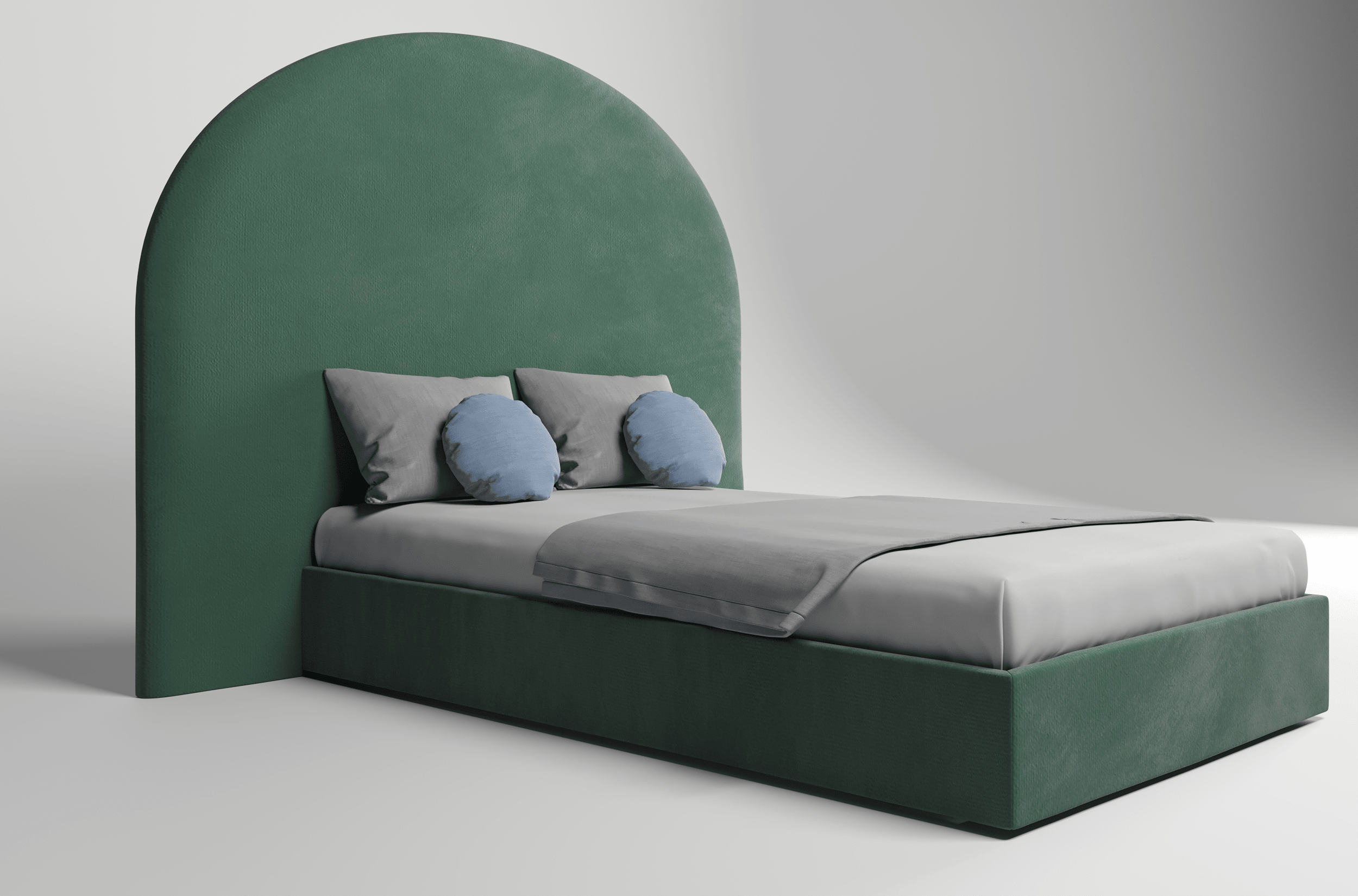 Мягкая детская кровать Аура, NEO 23 (зеленый), 120х200 