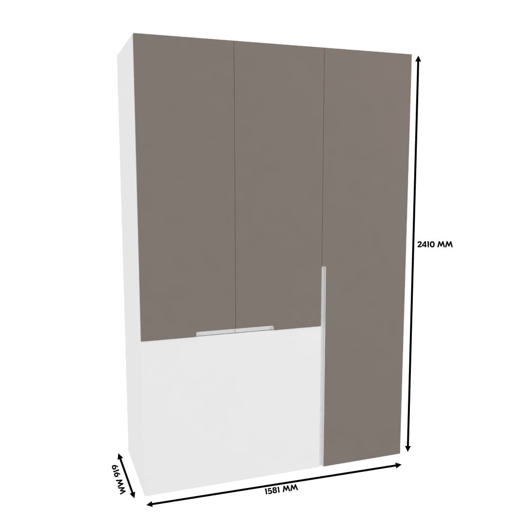Шкаф двухдверный с фальш-стенкой и раздвижжными дверьми ZE205 L/R