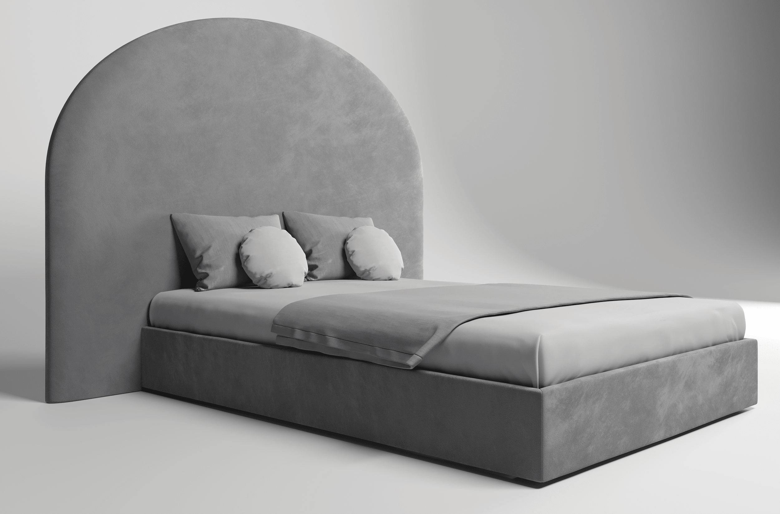 Мягкая кровать Аура, NEO 25 (серый), 140х200