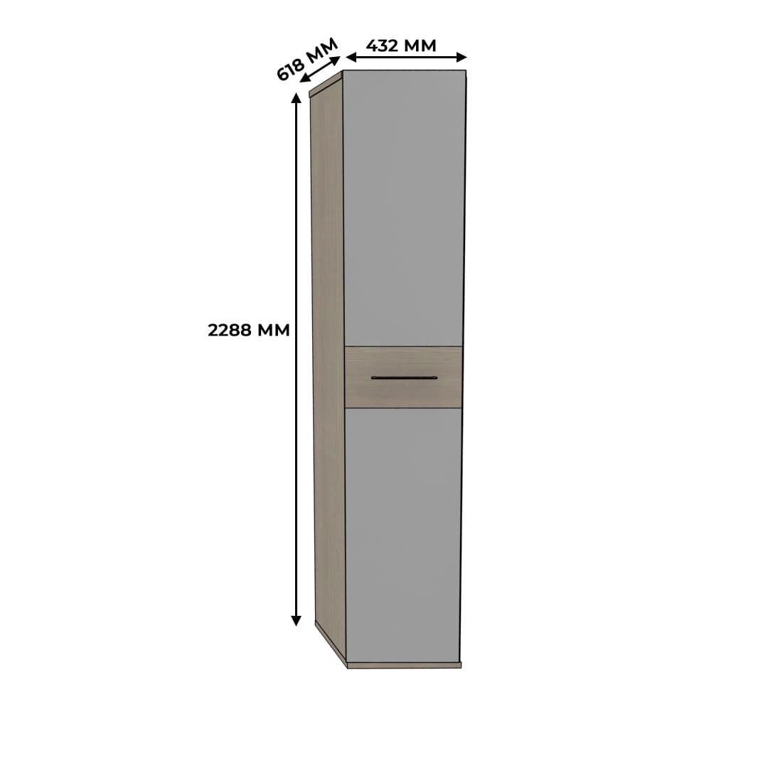 Шкаф одностворчатый переходный со вставкой NG229  L/R