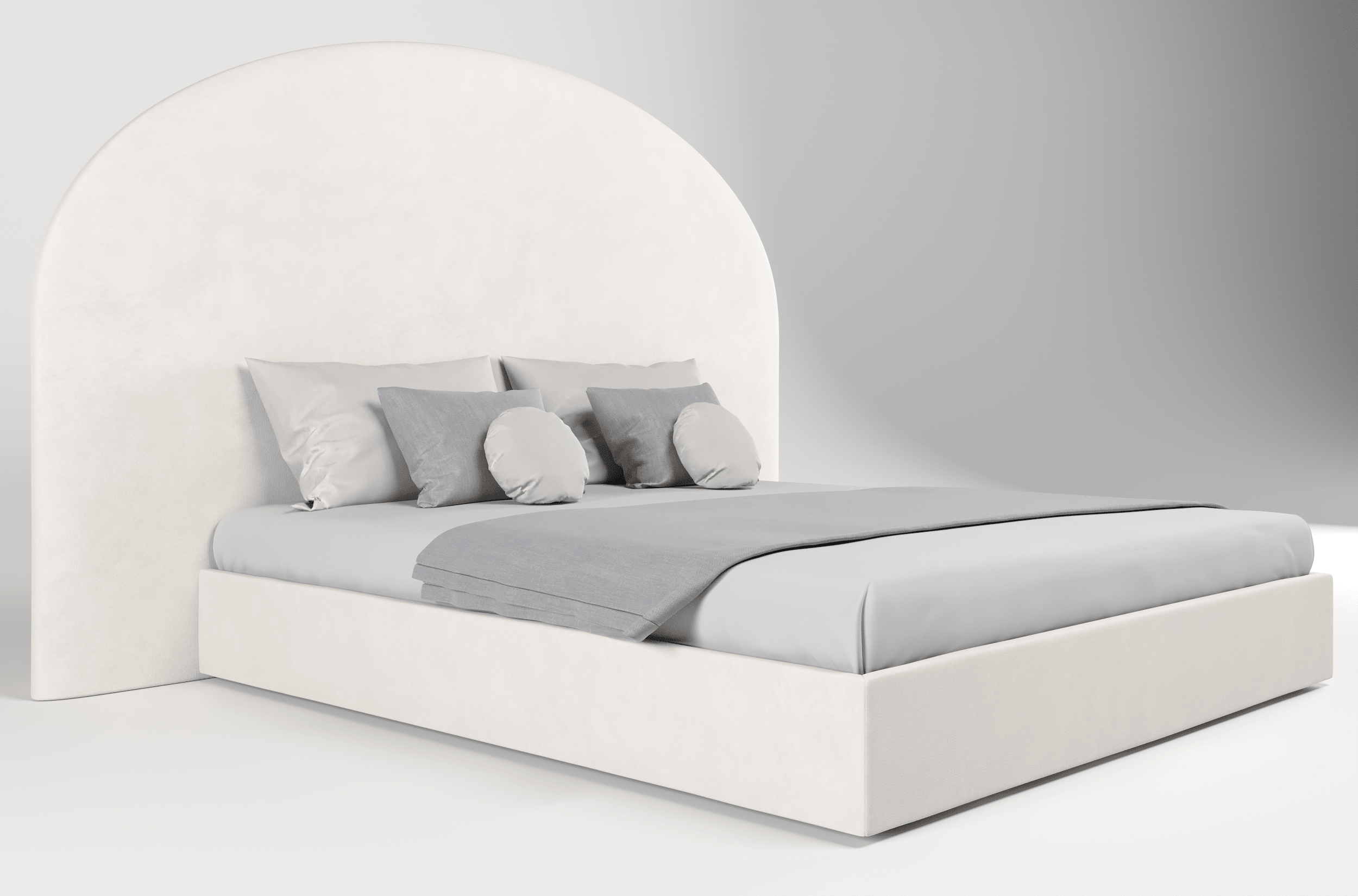 Мягкая кровать Аура, NEO 01 (светло-бежевый), 180x200