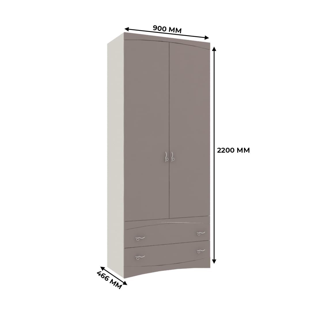 Шкаф 2 дверный с ящиками с зеркалом S-211.1Z