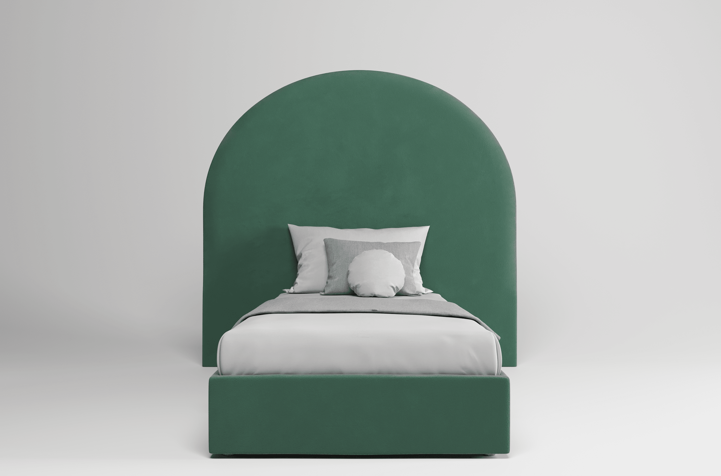 Мягкая детская кровать Аура, NEO 23 (зеленый), 90х200 