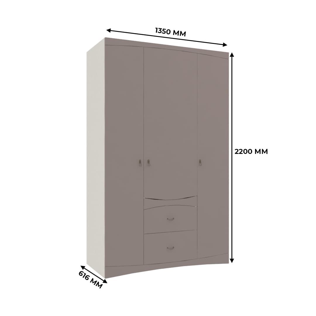 Шкаф 3 дверный с ящиками S-203.1