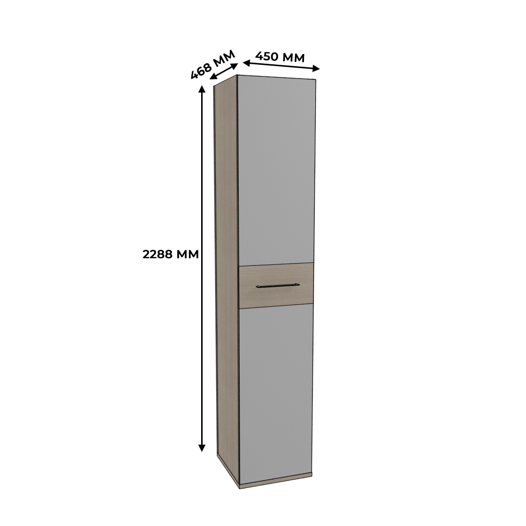 Шкаф одностворчатый узкий со вставкой NG220.45