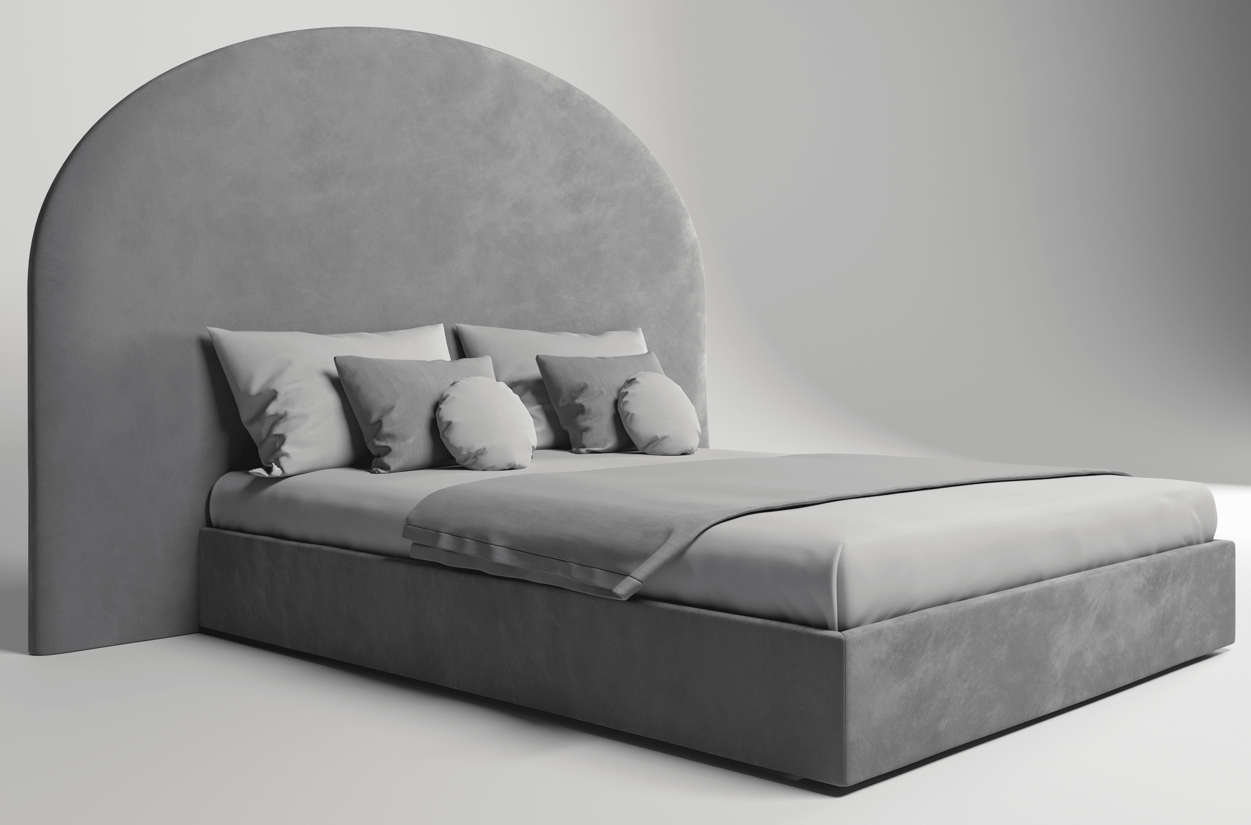 Мягкая кровать Аура, NEO 25 (серый), 160х200