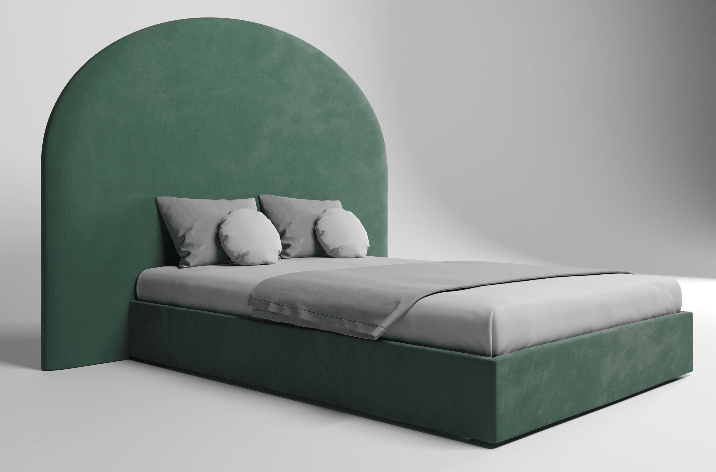 Мягкая кровать Аура, NEO 23 (зеленый), 140х200