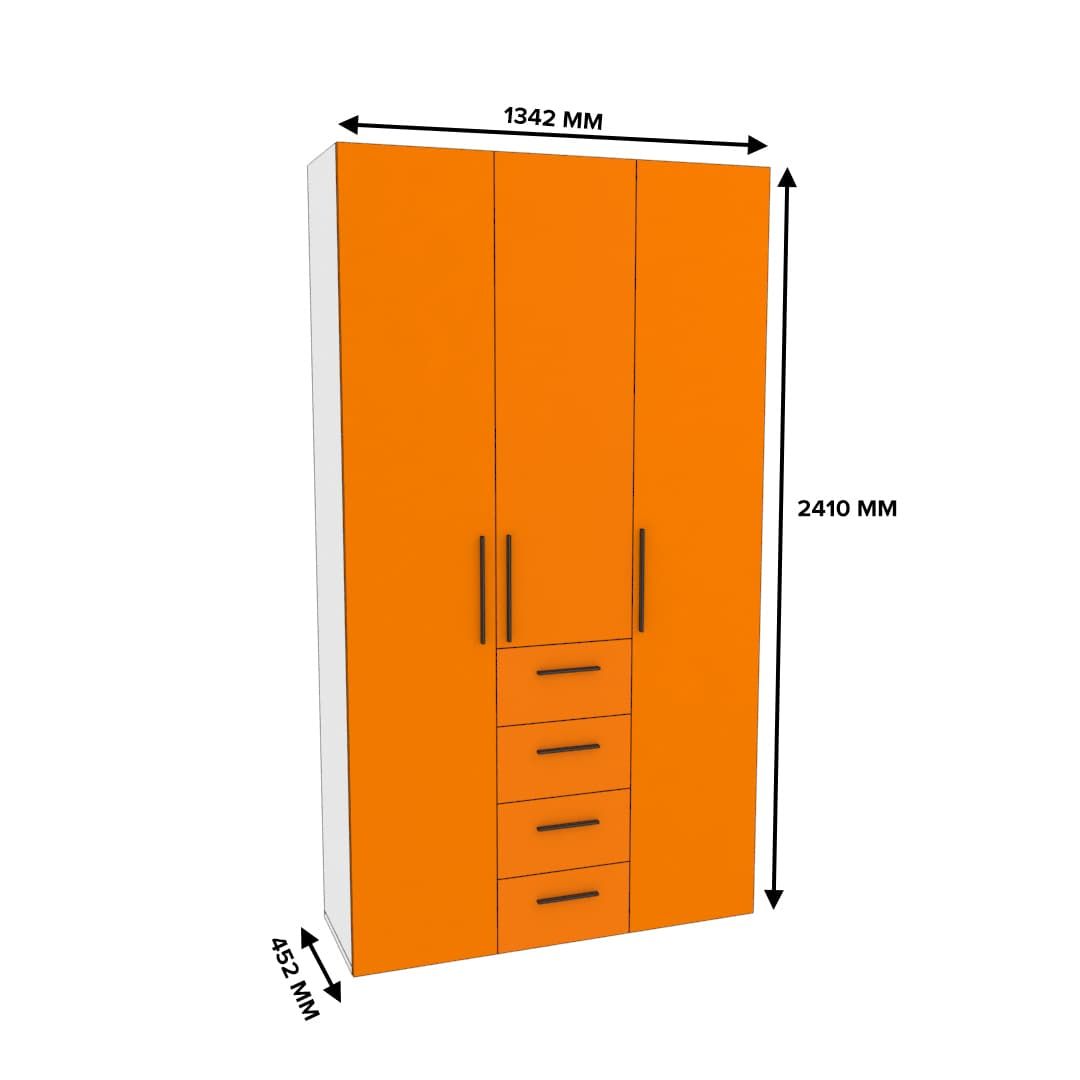 Шкаф трехдверный с ящиками узкий Z203.44 