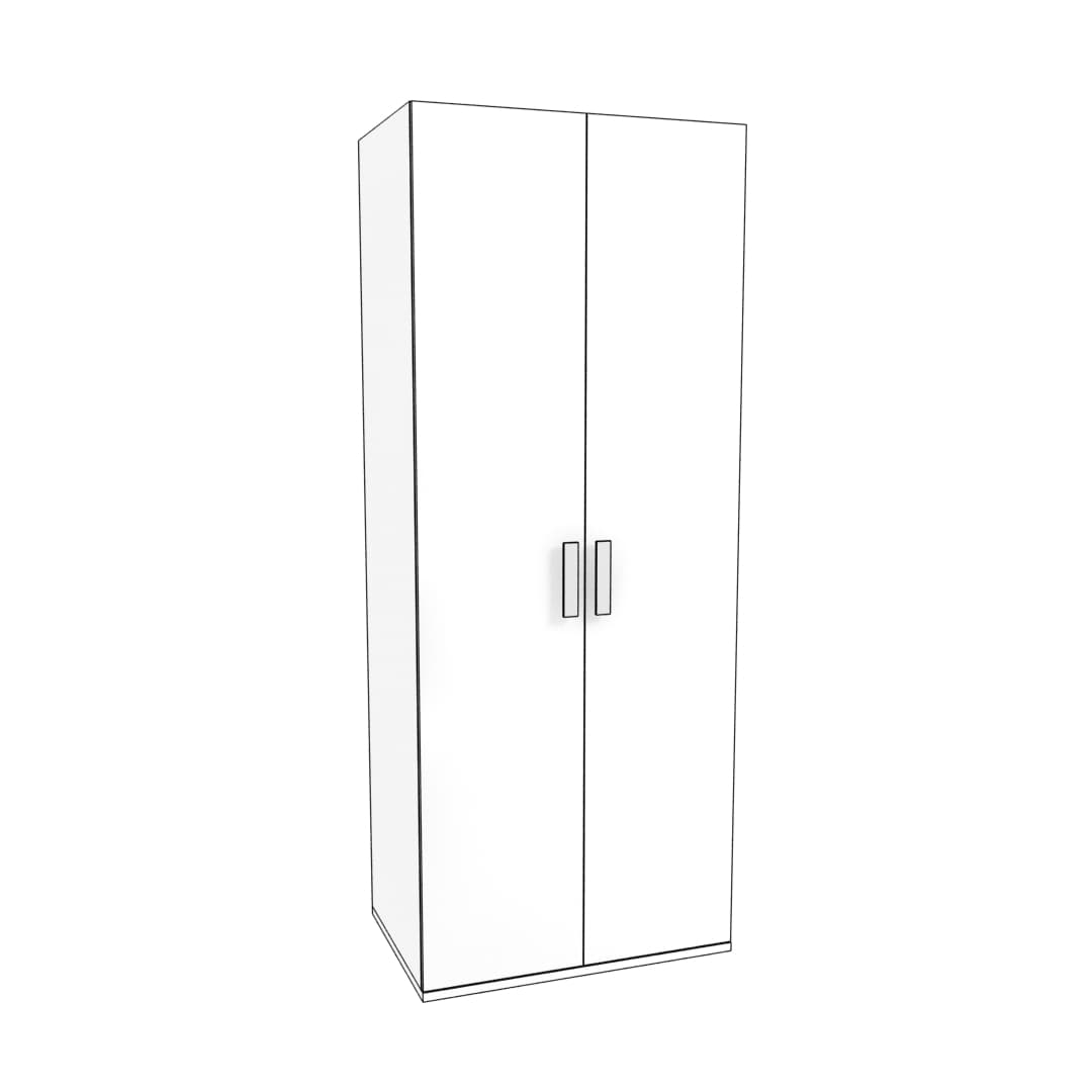 Шкаф двухдверный T205, Белый/Белый