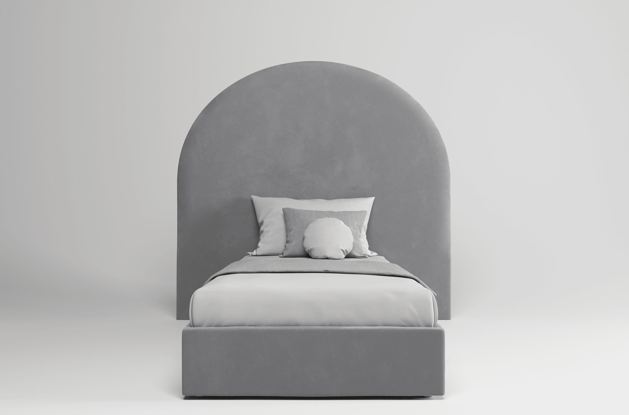 Мягкая детская кровать Аура, NEO 25 (серый), 90х200 