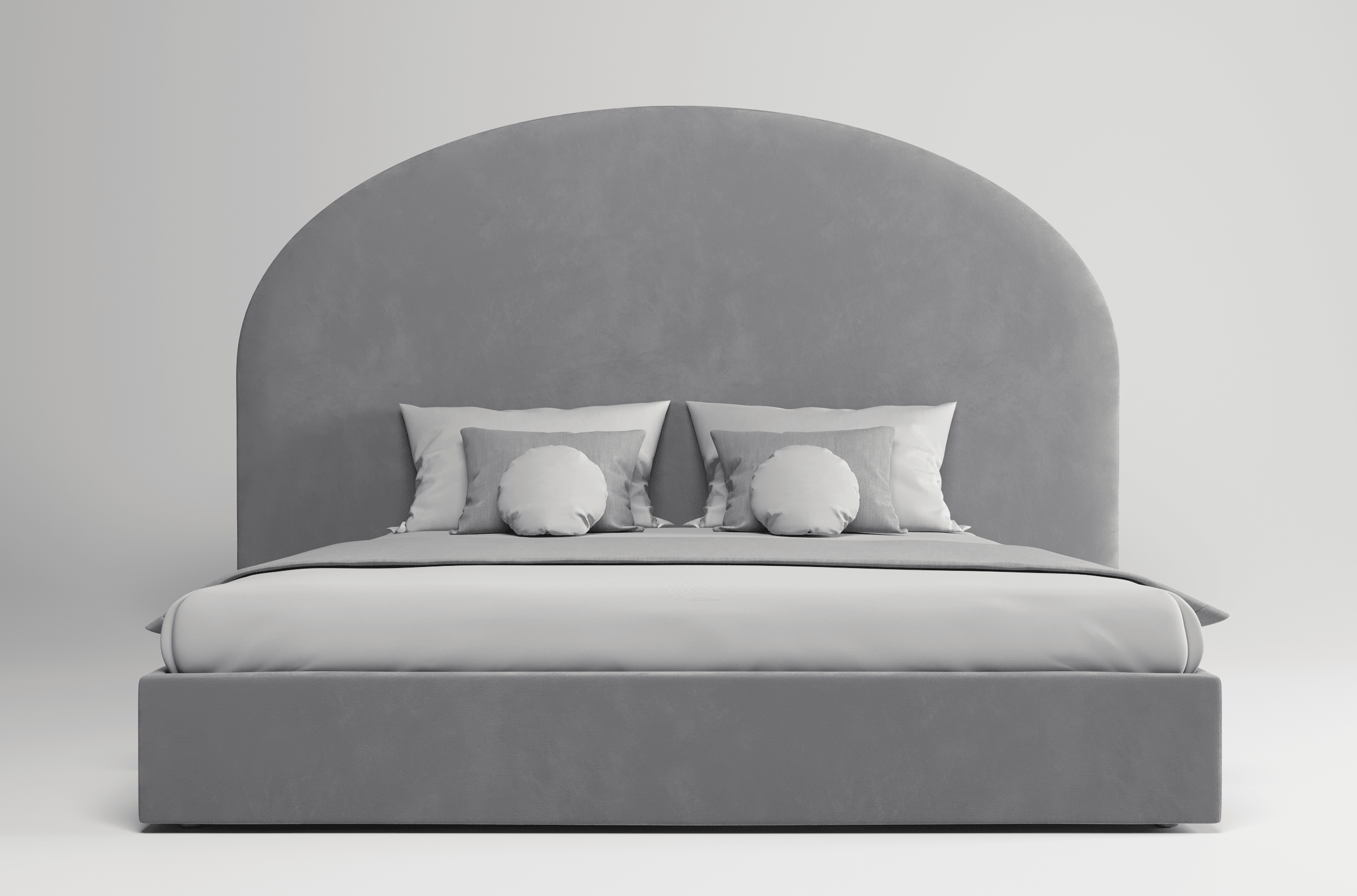 Мягкая кровать Аура, NEO 25 (серый), 180х200