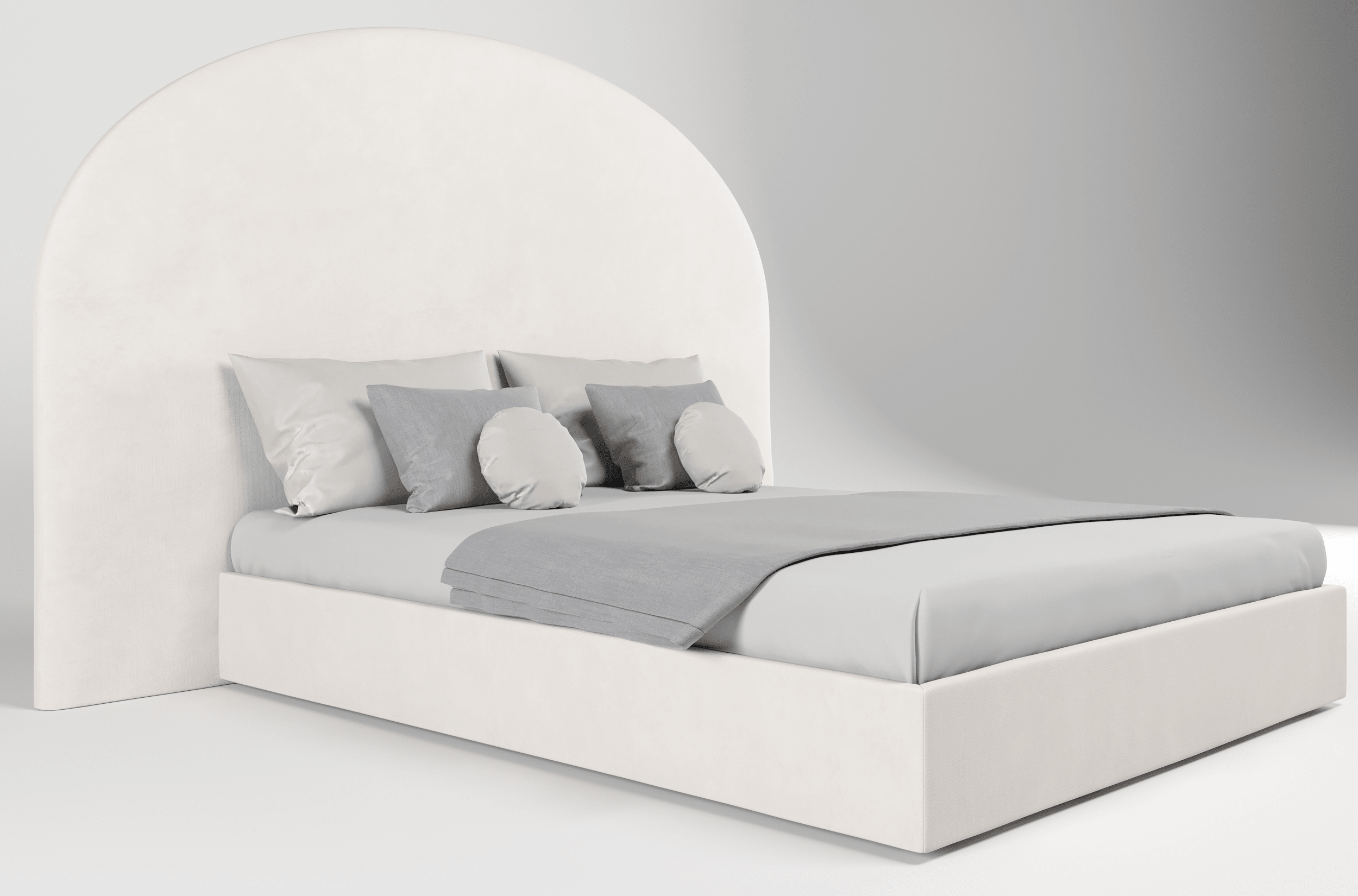 Мягкая кровать Аура, NEO 01 (светло-бежевый), 160x200