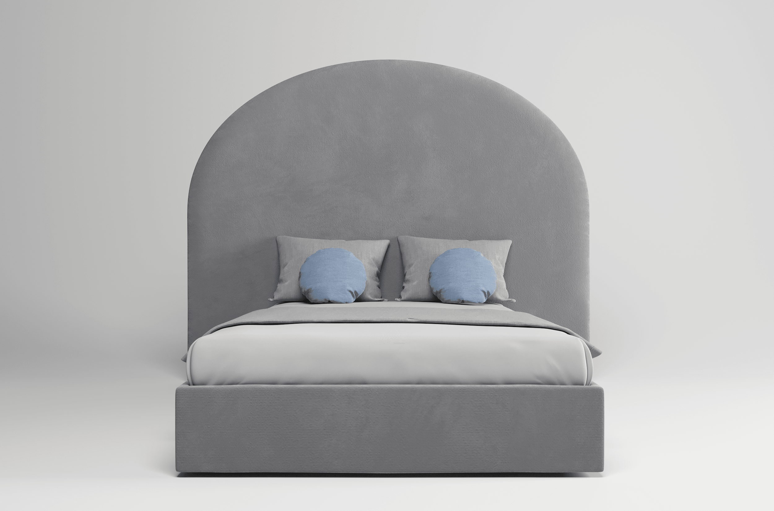 Мягкая детская кровать Аура, NEO 25 (серый), 120х200 