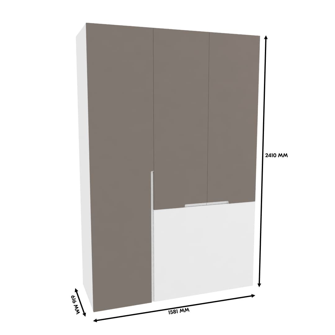 Шкаф двухдверный с фальш-стенкой и раздвижжными дверьми ZE205 L/R 